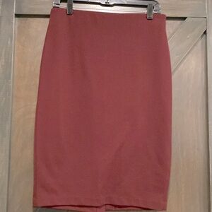 Burgundy knit pencil skirt. Size 6.